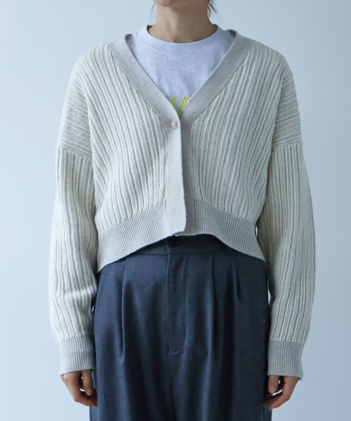 yuni（ユニ　）の「ウールコットン針抜きshortカーディガン（カーディガン/ボレロ・レディース・ホワイト/ピンク/カーキ・FREE）」の16枚目の写真