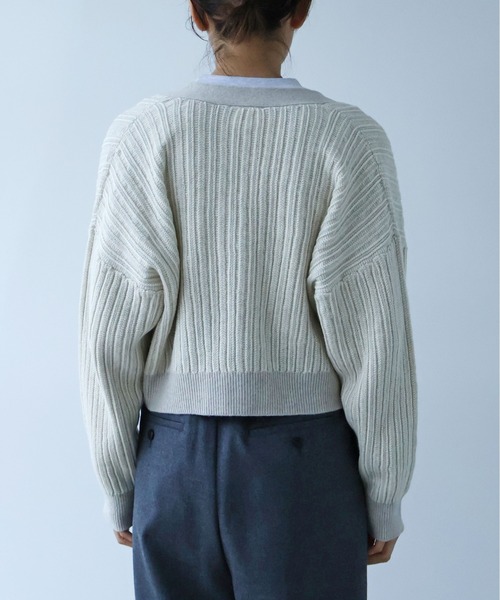 yuni（ユニ　）の「ウールコットン針抜きshortカーディガン（カーディガン/ボレロ・レディース・ホワイト/ピンク/カーキ・FREE）」の18枚目の写真