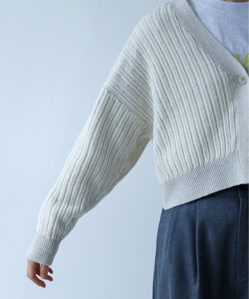 yuni（ユニ　）の「ウールコットン針抜きshortカーディガン（カーディガン/ボレロ・レディース・ホワイト/ピンク/カーキ・FREE）」の20枚目の写真