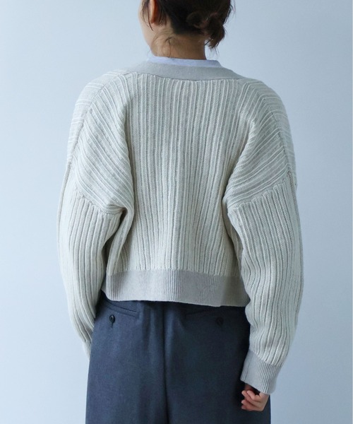 yuni（ユニ　）の「ウールコットン針抜きshortカーディガン（カーディガン/ボレロ・レディース・ホワイト/ピンク/カーキ・FREE）」の15枚目の写真