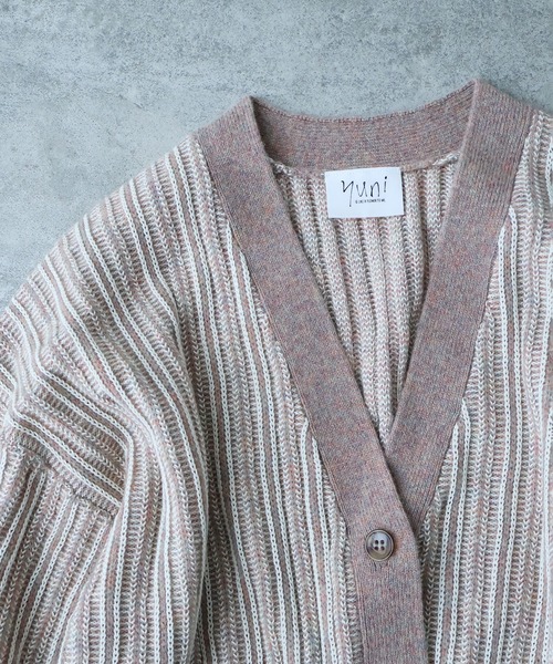 yuni（ユニ　）の「ウールコットン針抜きshortカーディガン（カーディガン/ボレロ・レディース・ホワイト/ピンク/カーキ・FREE）」の7枚目の写真