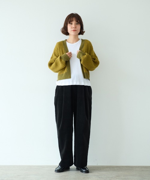 yuni（ユニ　）の「ウールコットン針抜きshortカーディガン（カーディガン/ボレロ・レディース・ホワイト/ピンク/カーキ・FREE）」の4枚目の写真