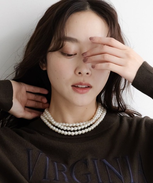 Elura(エルーラ)の「ボールロングネックレス/611610(ネックレス・レディース・シルバー/ホワイト・FREE)」の11枚目の写真