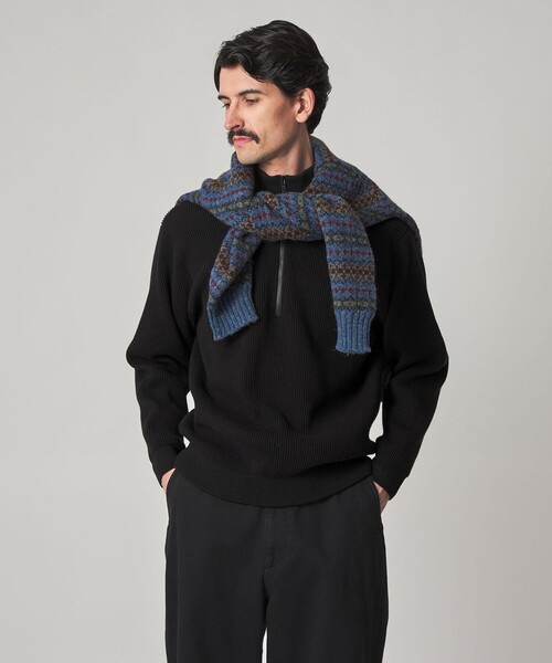 Steven Alan＞ T/C 9G アゼ ハーフジップ ドライバーズ ニット（ニット