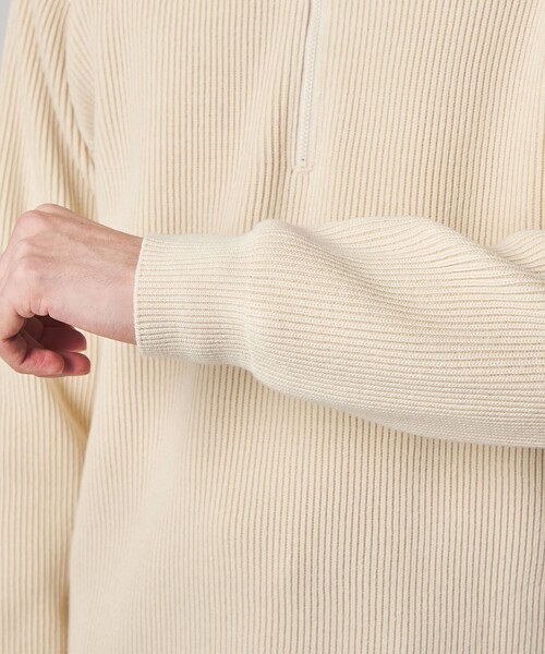 Steven Alan（スティーブンアラン）の「＜Steven Alan＞ T/C 9G アゼ ハーフジップ ドライバーズ ニット（ニット/セーター・メンズ・ブラック/オフホワイト・S/M/L/XL）」の18枚目の写真