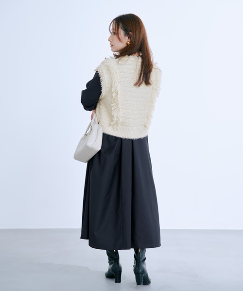 COHINA（コヒナ）の「ラメミックスフリンジベスト 【低身長・小柄女性】（ベスト・レディース・グレー/ホワイト/ブラック・ONE SIZE）」の17枚目の写真