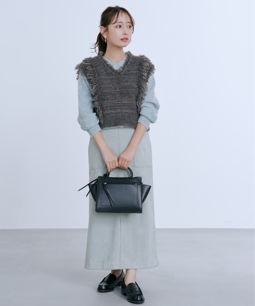 COHINA（コヒナ）の「ラメミックスフリンジベスト 【低身長・小柄女性】（ベスト・レディース・グレー/ホワイト/ブラック・ONE SIZE）」の15枚目の写真