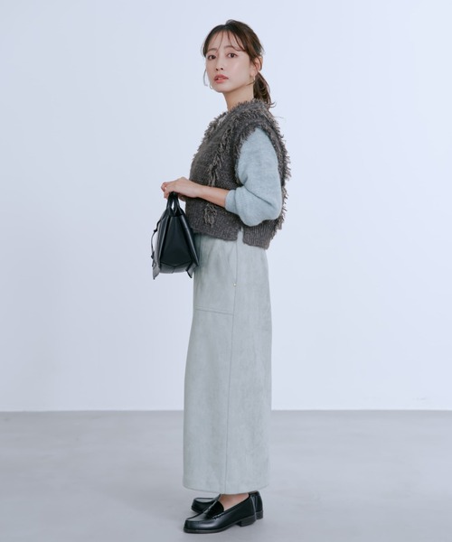 COHINA（コヒナ）の「ラメミックスフリンジベスト 【低身長・小柄女性】（ベスト・レディース・グレー/ホワイト/ブラック・ONE SIZE）」の8枚目の写真