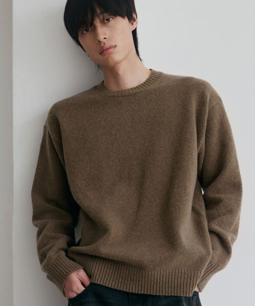 NODU（ノードユー）の「フォーマルベーシックラウンドニット[モカ]（ニット/セーター・メンズ・その他・MEDIUM/LARGE）」の2枚目の写真