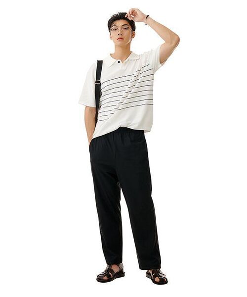 MUSINSA STANDARD（ムシンサスタンダード）の「[クールタンダード] クーリングワイドバンディングパンツ [ブラック]（スウェットパンツ・メンズ・その他・40/38/42/36/34/32/30/26/28）」の12枚目の写真