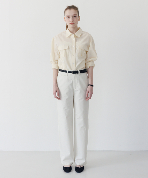 TTUDEMENT(トュードメント)の「SEERSUCKER WORK SHIRT BUTTER(シャツ/ブラウス・レディース・その他・FREE)」の3枚目の写真