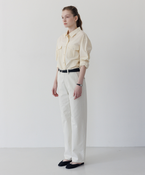TTUDEMENT(トュードメント)の「SEERSUCKER WORK SHIRT BUTTER(シャツ/ブラウス・レディース・その他・FREE)」の4枚目の写真