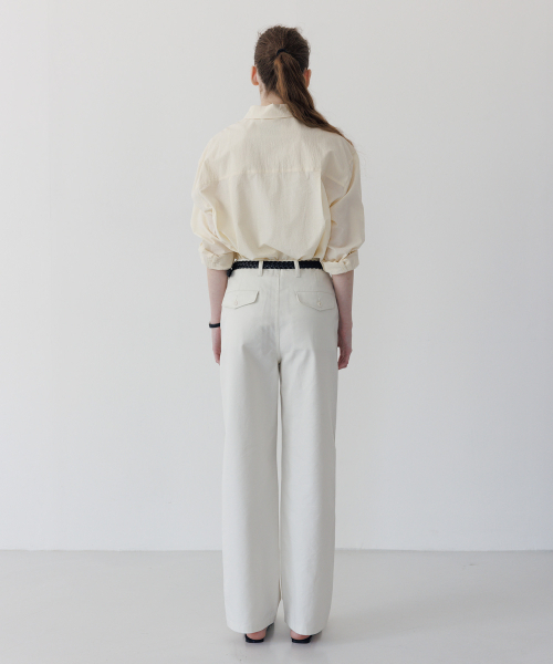TTUDEMENT(トュードメント)の「SEERSUCKER WORK SHIRT BUTTER(シャツ/ブラウス・レディース・その他・FREE)」の5枚目の写真