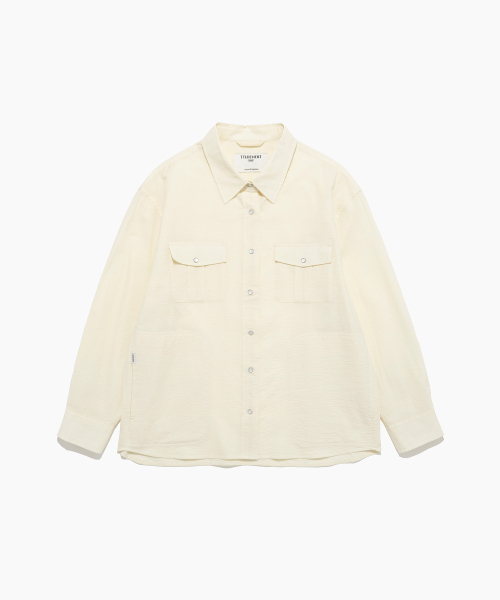 TTUDEMENT(トュードメント)の「SEERSUCKER WORK SHIRT BUTTER(シャツ/ブラウス・レディース・その他・FREE)」の6枚目の写真