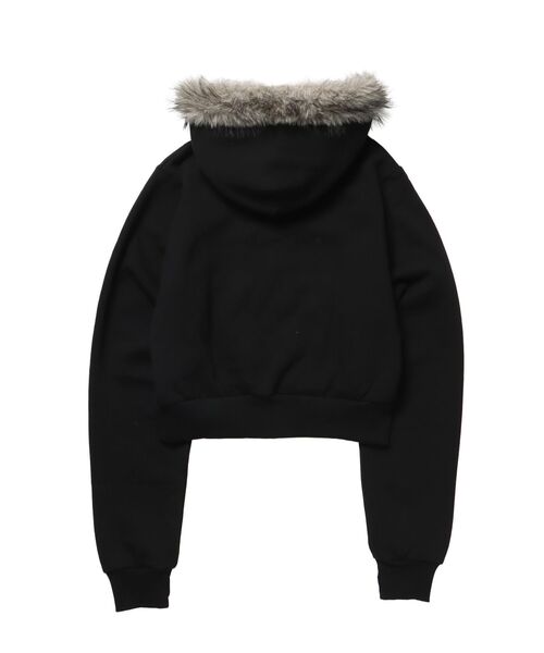 SEQUENZ（シークエンズ）の「※WEB限定 / フェイクファー / レディース短丈ジップパーカー / sqnzfur zip pk（パーカー・レディース・ダークネイビー/ライトグレー/ブラック/ピンク系その他2・FREE）」の22枚目の写真