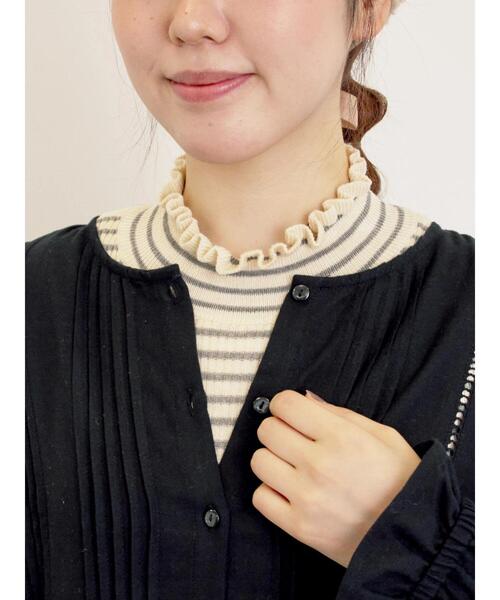 Samansa Mos2（サマンサ モスモス）の「【マシンウォッシャブル】リブフリルタートルネックニット（ニット/セーター・レディース・チャコールグレー/グレー/オフホワイト/キナリ・F）」の4枚目の写真