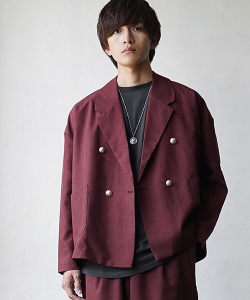 MinoriTY(マイノリティ)の「【MinoriTY】トロピカルシャンブレー素材ダブルテーラードジャケット メンズ 秋服 春服(テーラードジャケット・メンズ・ベージュ/ブラック/カーキ/ボルドー/チャコール/ネイビー・L/M/S)」の6枚目の写真