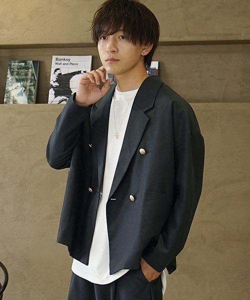 MinoriTY(マイノリティ)の「【MinoriTY】トロピカルシャンブレー素材ダブルテーラードジャケット メンズ 秋服 春服(テーラードジャケット・メンズ・ベージュ/ブラック/カーキ/ボルドー/チャコール/ネイビー・L/M/S)」の20枚目の写真