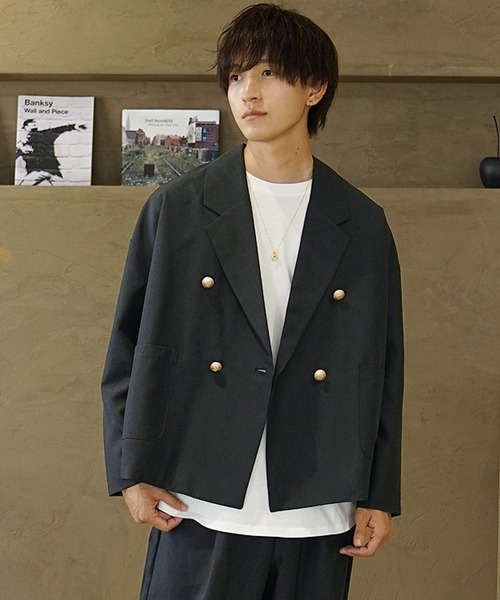 MinoriTY(マイノリティ)の「【MinoriTY】トロピカルシャンブレー素材ダブルテーラードジャケット メンズ 秋服 春服(テーラードジャケット・メンズ・ベージュ/ブラック/カーキ/ボルドー/チャコール/ネイビー・L/M/S)」の21枚目の写真