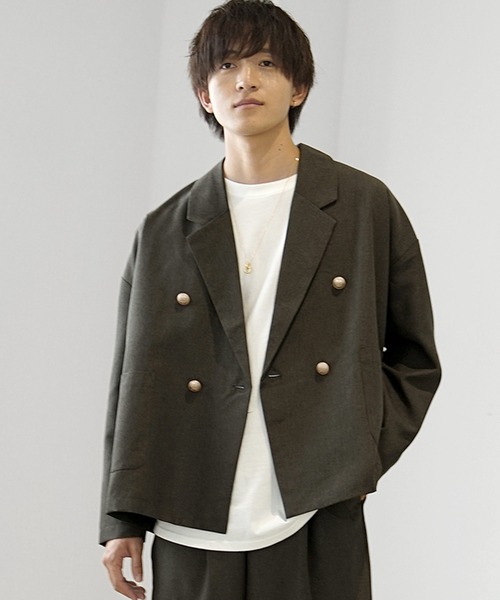 MinoriTY(マイノリティ)の「【MinoriTY】トロピカルシャンブレー素材ダブルテーラードジャケット メンズ 秋服 春服(テーラードジャケット・メンズ・ベージュ/ブラック/カーキ/ボルドー/チャコール/ネイビー・L/M/S)」の16枚目の写真