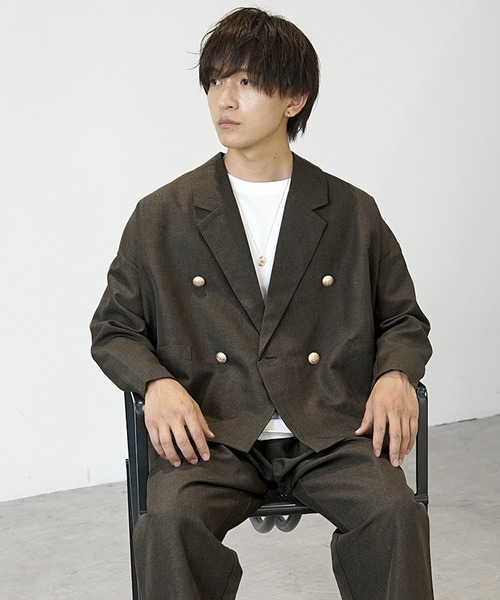 MinoriTY(マイノリティ)の「【MinoriTY】トロピカルシャンブレー素材ダブルテーラードジャケット メンズ 秋服 春服(テーラードジャケット・メンズ・ベージュ/ブラック/カーキ/ボルドー/チャコール/ネイビー・L/M/S)」の17枚目の写真