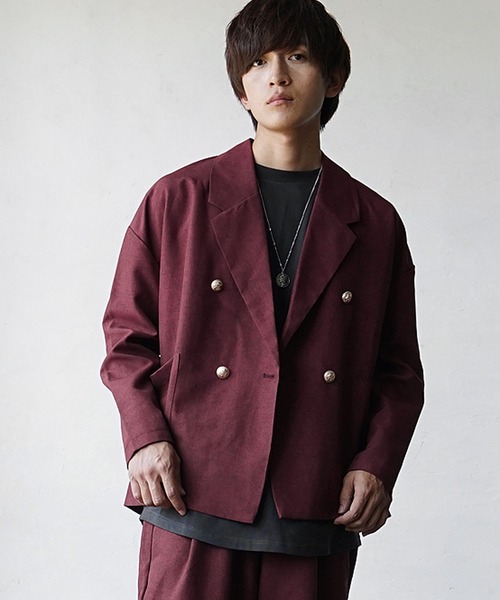 MinoriTY(マイノリティ)の「【MinoriTY】トロピカルシャンブレー素材ダブルテーラードジャケット メンズ 秋服 春服(テーラードジャケット・メンズ・ベージュ/ブラック/カーキ/ボルドー/チャコール/ネイビー・L/M/S)」の8枚目の写真