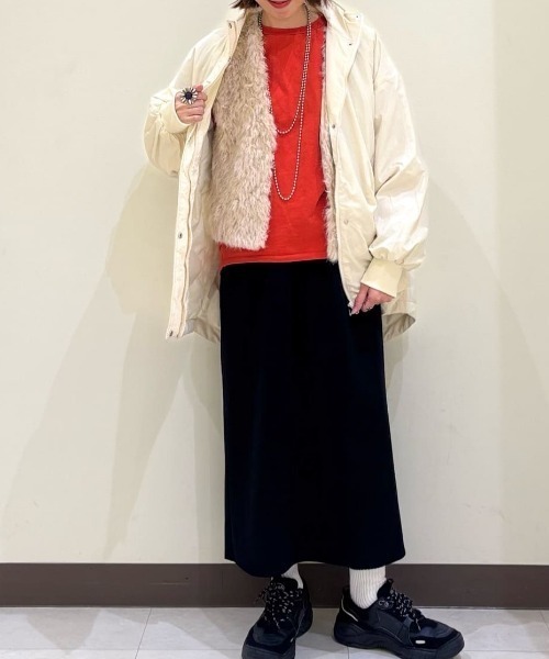 Right-on(ライトオン)の「HONEYSUCKLE ROSE(ハニーサックルローズ)【レディース】スタンドネックジャケット(ミリタリージャケット・レディース・ブラック/オフホワイト・M/L)」の20枚目の写真