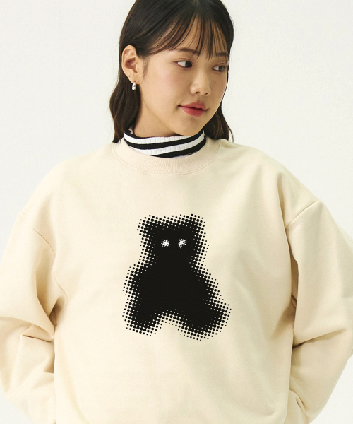 GRAVER（グレーバー）の「[ユニセックス]ドットシルエットベアマンツーマン_クリーム（スウェット・レディース・クリーム・SMALL/MEDIUM/LARGE/X-LARGE）」の2枚目の写真