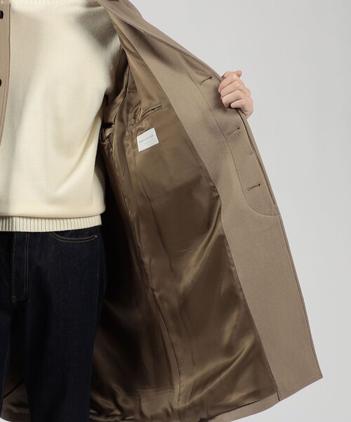 ウールナイロン バルカラーコート（ステンカラーコート