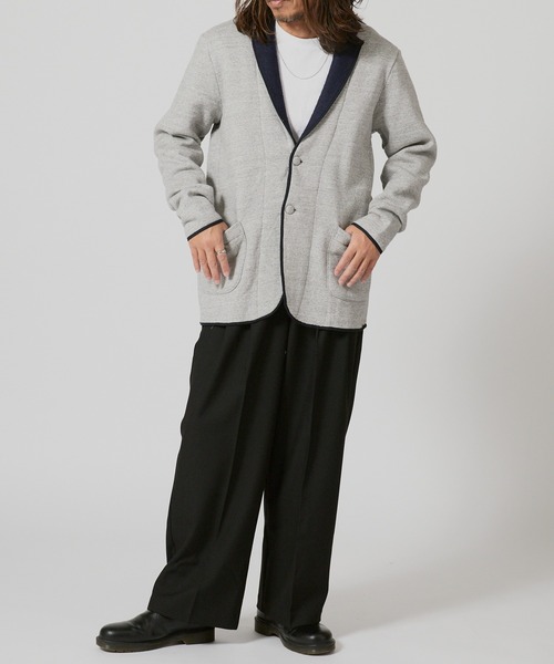 FLISTFIA（フリストフィア）の「FLISTFIA Jacket Cardigan / JC03016 秋服 冬服（テーラードジャケット・メンズ・チャコール/ライトグレー・3/4）」の6枚目の写真