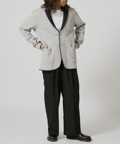 FLISTFIA（フリストフィア）の「FLISTFIA Jacket Cardigan / JC03016 秋服 冬服（テーラードジャケット・メンズ・チャコール/ライトグレー・3/4）」の8枚目の写真