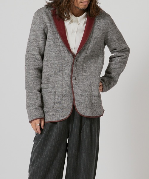 FLISTFIA（フリストフィア）の「FLISTFIA Jacket Cardigan / JC03016 秋服 冬服（テーラードジャケット・メンズ・チャコール/ライトグレー・3/4）」の9枚目の写真