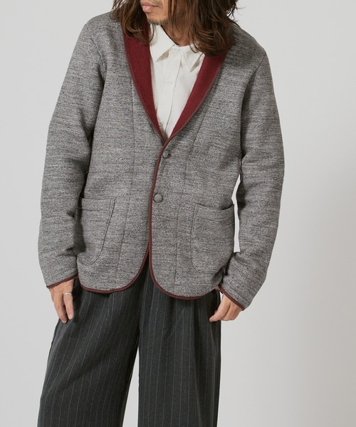 FLISTFIA（フリストフィア）の「FLISTFIA Jacket Cardigan / JC03016 秋服 冬服（テーラードジャケット・メンズ・チャコール/ライトグレー・3/4）」の10枚目の写真