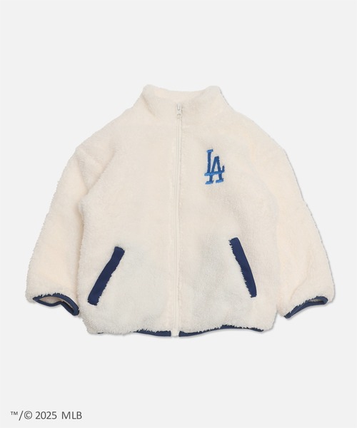 MLB(メジャーリーグベースボール)の「〈MLB〉刺繍ロゴ ボアジャケット(ブルゾン・キッズ・ベージュ/クリーム/ブラック・100cm/110cm/120cm/130cm/140cm/150cm/160cm)」の4枚目の写真