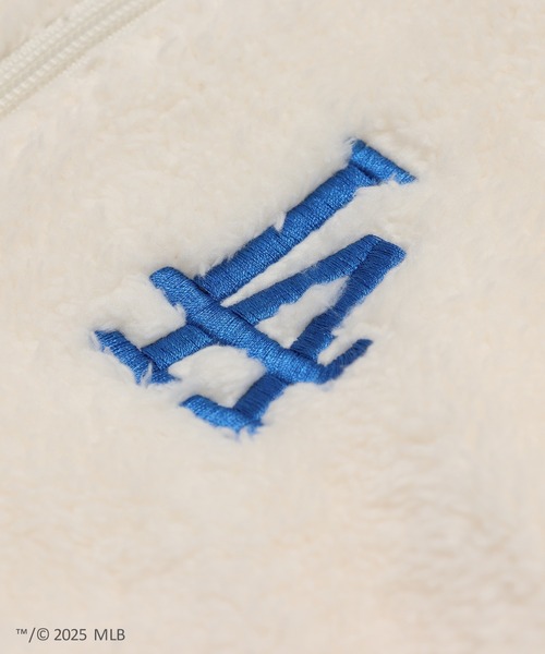 MLB(メジャーリーグベースボール)の「〈MLB〉刺繍ロゴ ボアジャケット(ブルゾン・キッズ・ベージュ/クリーム/ブラック・100cm/110cm/120cm/130cm/140cm/150cm/160cm)」の8枚目の写真