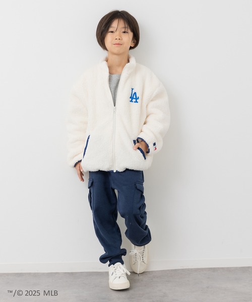 MLB(メジャーリーグベースボール)の「〈MLB〉刺繍ロゴ ボアジャケット(ブルゾン・キッズ・ベージュ/クリーム/ブラック・100cm/110cm/120cm/130cm/140cm/150cm/160cm)」の14枚目の写真