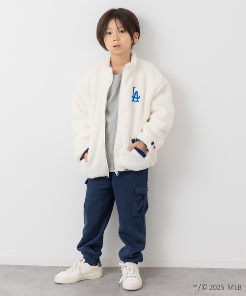 MLB(メジャーリーグベースボール)の「〈MLB〉刺繍ロゴ ボアジャケット(ブルゾン・キッズ・ベージュ/クリーム/ブラック・100cm/110cm/120cm/130cm/140cm/150cm/160cm)」の15枚目の写真