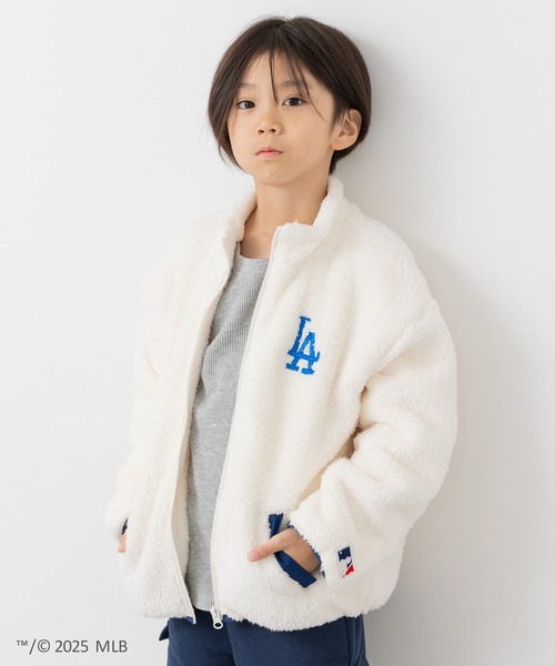 MLB(メジャーリーグベースボール)の「〈MLB〉刺繍ロゴ ボアジャケット(ブルゾン・キッズ・ベージュ/クリーム/ブラック・100cm/110cm/120cm/130cm/140cm/150cm/160cm)」の17枚目の写真