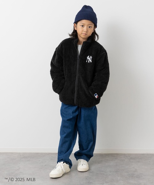 MLB(メジャーリーグベースボール)の「〈MLB〉刺繍ロゴ ボアジャケット(ブルゾン・キッズ・ベージュ/クリーム/ブラック・100cm/110cm/120cm/130cm/140cm/150cm/160cm)」の18枚目の写真