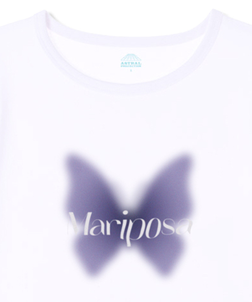 ASTRAL PROJECTION(アストラルプロジェクション)の「マリポサ スーピマ スパン クロップTシャツ_ホワイト(Tシャツ/カットソー・レディース・その他・LARGE/MEDIUM/SMALL)」の4枚目の写真