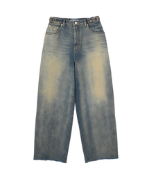 UNKNOWN PLANET（アンノウンプラネット）の「キャットブラシワイドデニムパンツオイルブルー（デニムパンツ）」