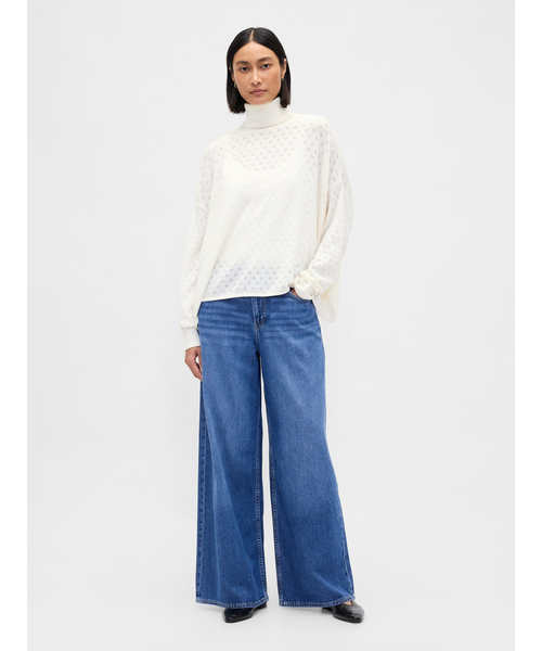 GAP(ギャップ)の「オーバーサイズ ポインテール タートルネック(ニット/セーター・レディース・ホワイト/ブラウン・M/L/XS/S)」の6枚目の写真