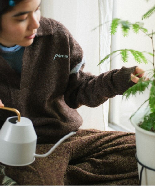 PAMM（パム）の「PAMMのスキッパーニット（ニット/セーター・レディース・ダークブラウン/ブラック系/ミント・2/3）」の20枚目の写真