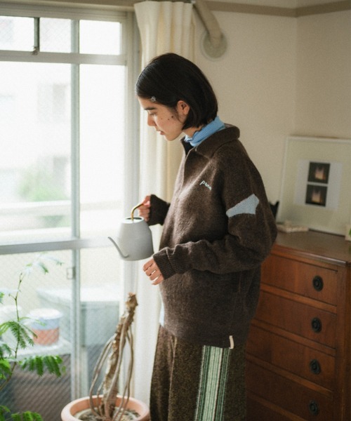 PAMM（パム）の「PAMMのスキッパーニット（ニット/セーター・レディース・ダークブラウン/ブラック系/ミント・2/3）」の15枚目の写真