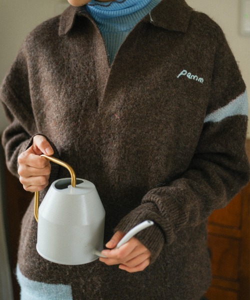 PAMM（パム）の「PAMMのスキッパーニット（ニット/セーター・レディース・ダークブラウン/ブラック系/ミント・2/3）」の21枚目の写真