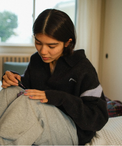 PAMM（パム）の「PAMMのスキッパーニット（ニット/セーター・レディース・ダークブラウン/ブラック系/ミント・2/3）」の4枚目の写真