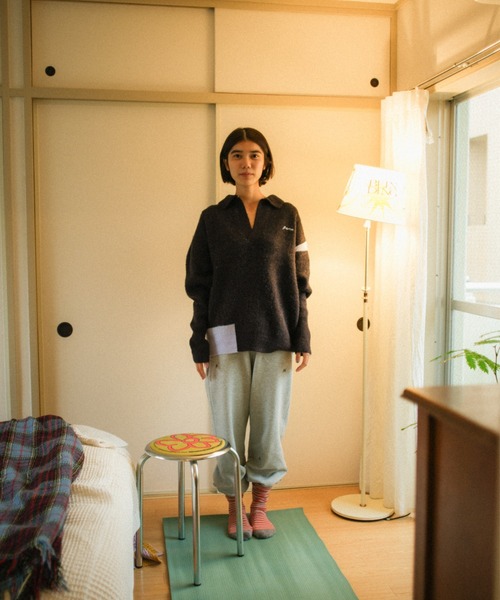 PAMM（パム）の「PAMMのスキッパーニット（ニット/セーター・レディース・ダークブラウン/ブラック系/ミント・2/3）」の12枚目の写真