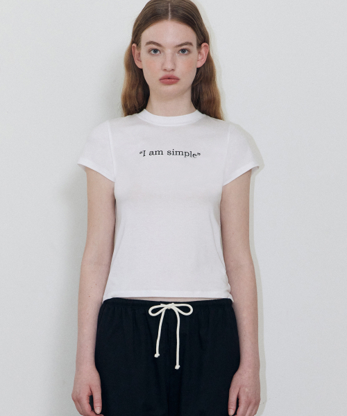 LADY VOLUME(レディーボリューム)の「アイ エム シンプル Tシャツ (ホワイト)(Tシャツ/カットソー・レディース・その他・SMALL/MEDIUM)」の1枚目の写真