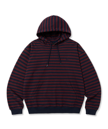 STRIPE TAG HOODIE - BURGUNDY