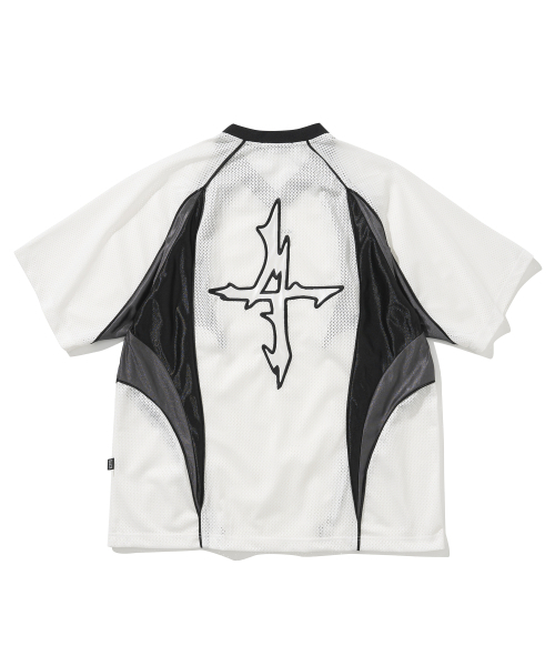 NOT4NERD（ノットフォーナード）の「4 Symbol Colour Block Mesh T-Shirts - White（Tシャツ/カットソー・レディース・その他・MEDIUM/LARGE/X-LARGE）」の2枚目の写真